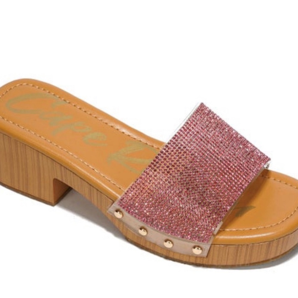 Cape Robbin rose gold bling sandals
